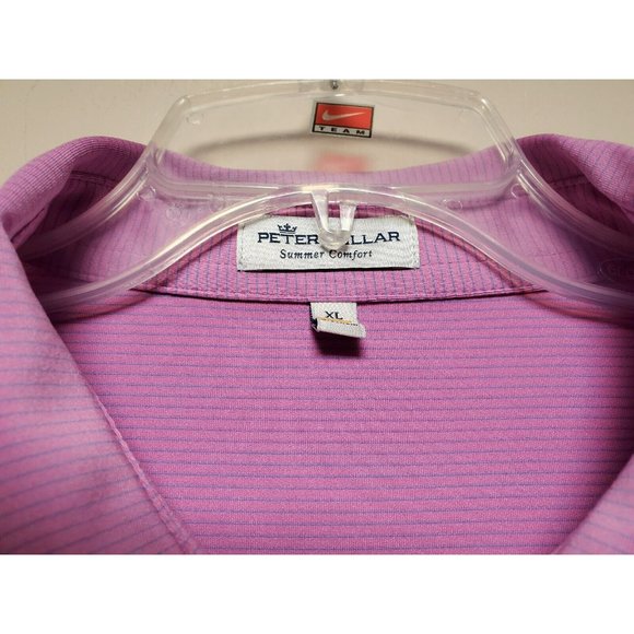 Peter Millar Summer Comfort XL Polo Shirt Purple and Blue Striped‎ - Picture 4 of 5